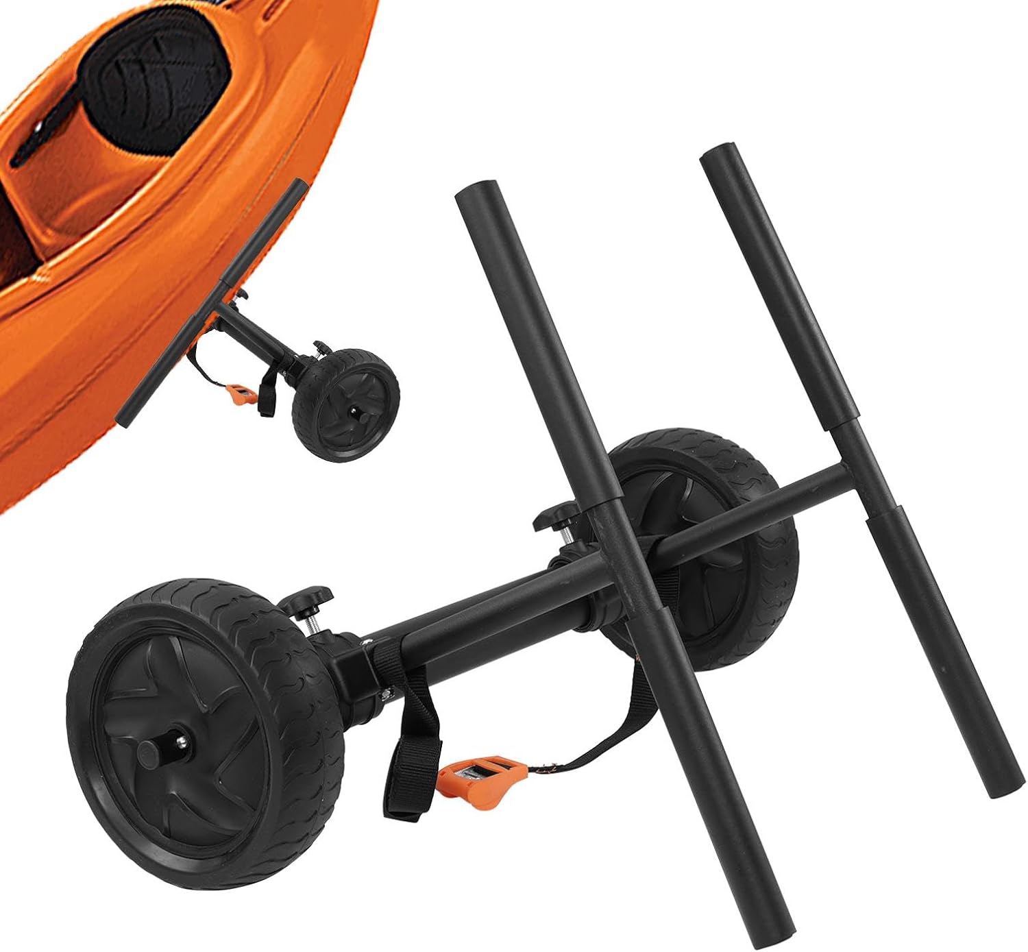 Heavy-Duty Aluminum Kayak Cart with 2 7.87″ Solid Airless Wheels, Detachable Adjustable Width Canoe Trolley Cart Kayak Cart, Easy to Install & Carry, Suitable for Kayak and Canoe Heavy-Duty Aluminum Kayak Cart with 2 7.87″ Solid Airless Wheels, Detachable Adjustable Width Canoe Trolley Cart Kayak Cart, Easy to Install & Carry, Suitable for Kayak and Canoe