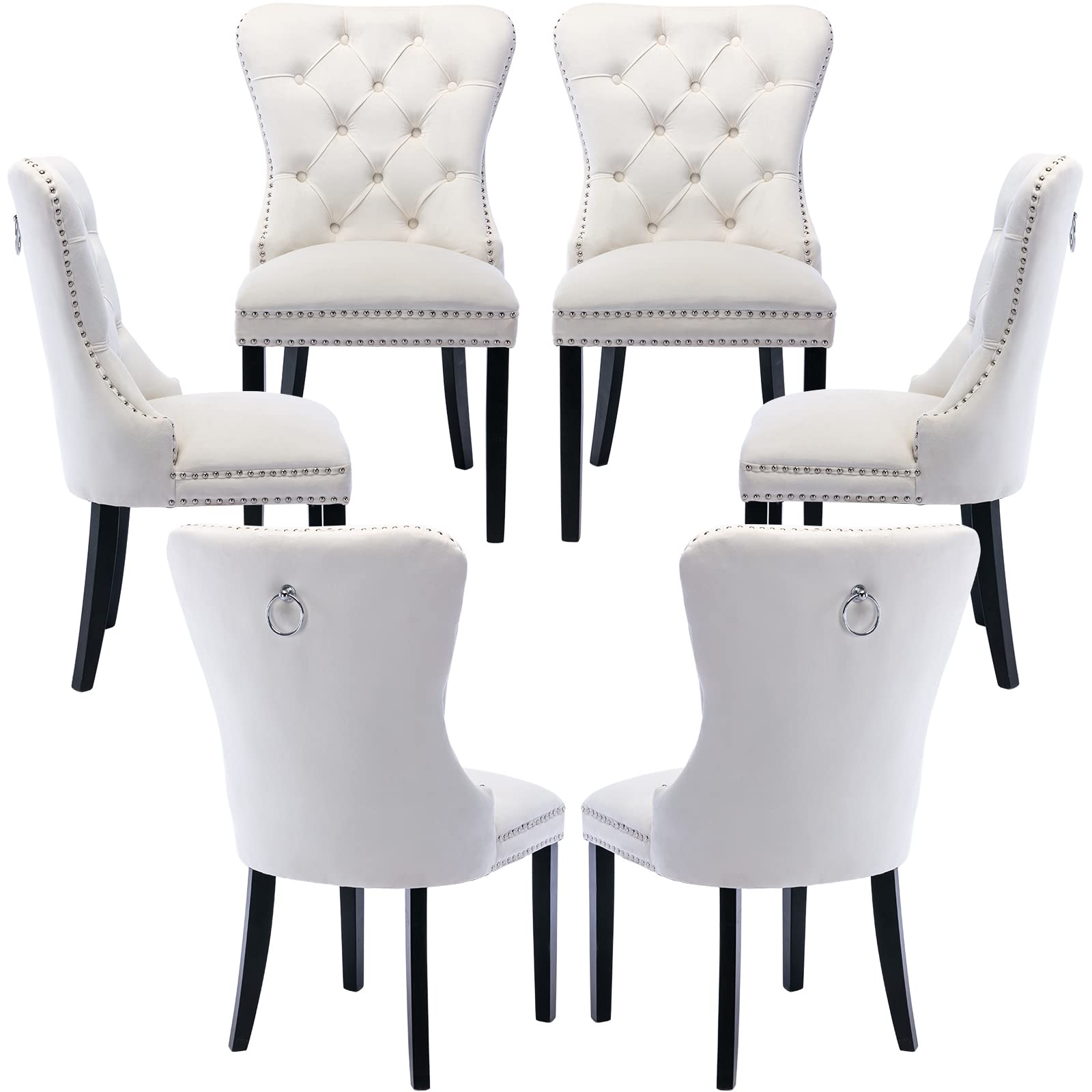 Buy ZHENGHAO Dining Room Chairs Set of 6, Upholstered Velvet Dining