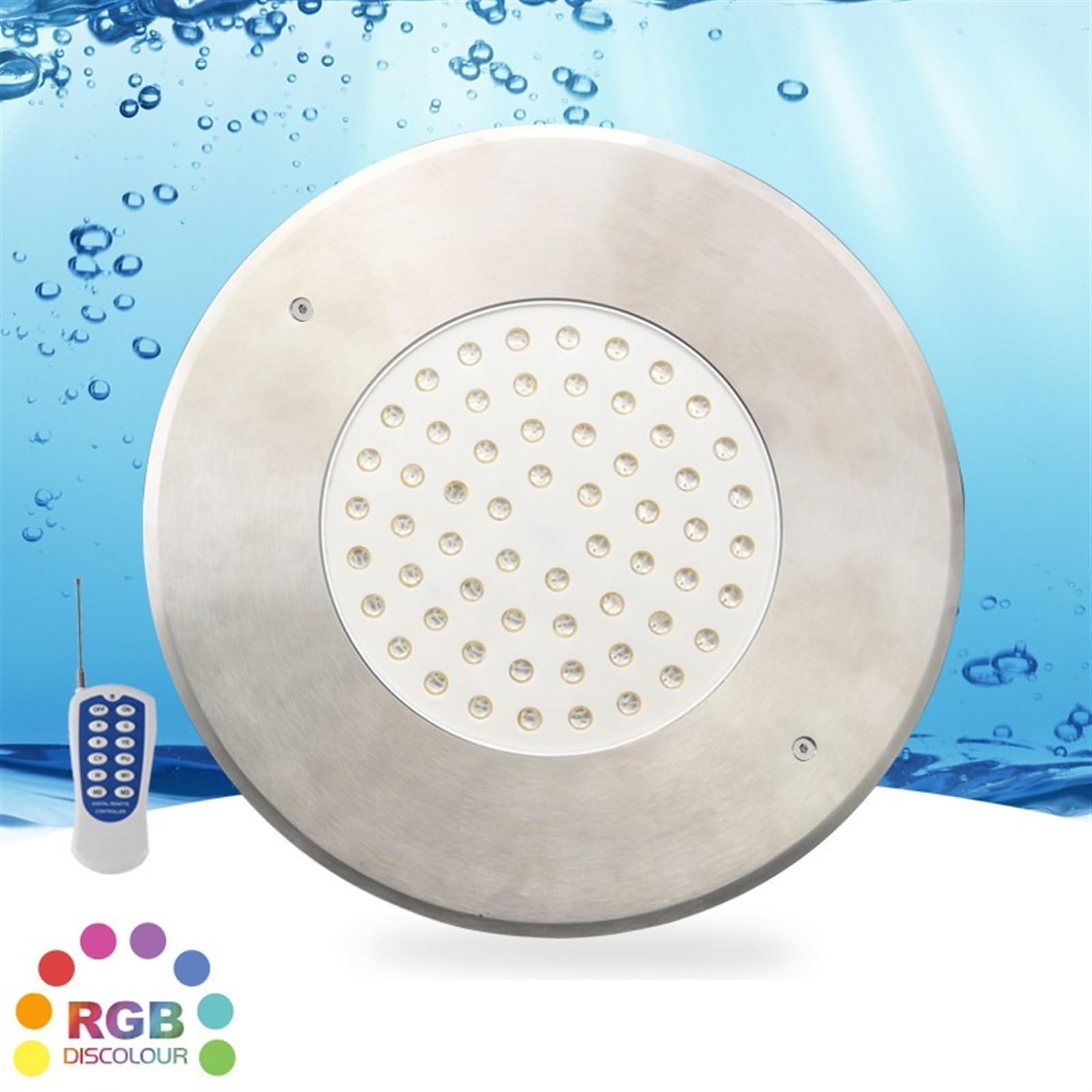 EDEDE Luci Piscina, Luci for Piscina, Luci for Piscina in Acciaio Inossidabile, Luci subacquee Integrate, Luci subacquee RGB Colorate con Telecomando(Warm White/Pure White,Ф280mm-36W)