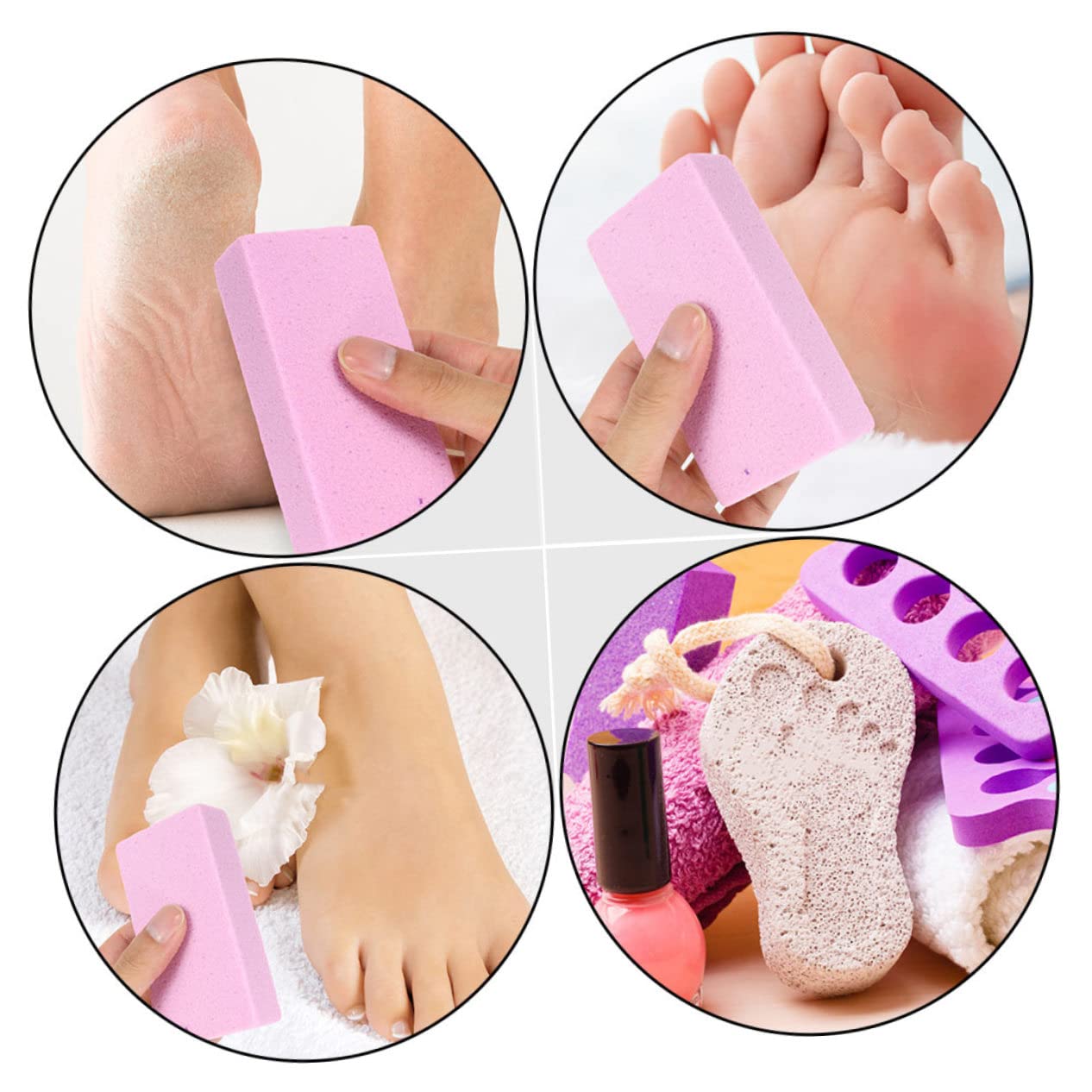 Healvian 45piezas Pómez Para Pies Removedor De Piel Muerta y Durezas Herramienta De Masaje Para Pies Exfoliación Natural y Saludable Material Pu Duradero y Lavable