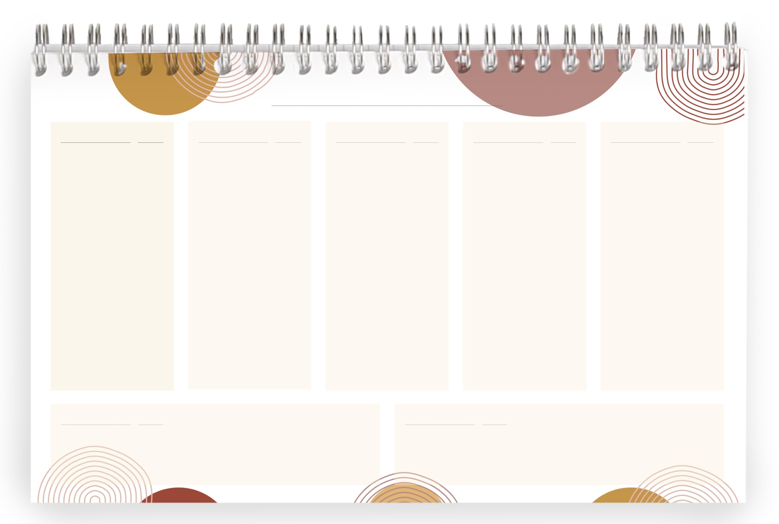 Clairefontaine Bloc Planner Spirale 22x14 cm 53 Feuillets Planificateur hebdomadaire Nature Terracotta