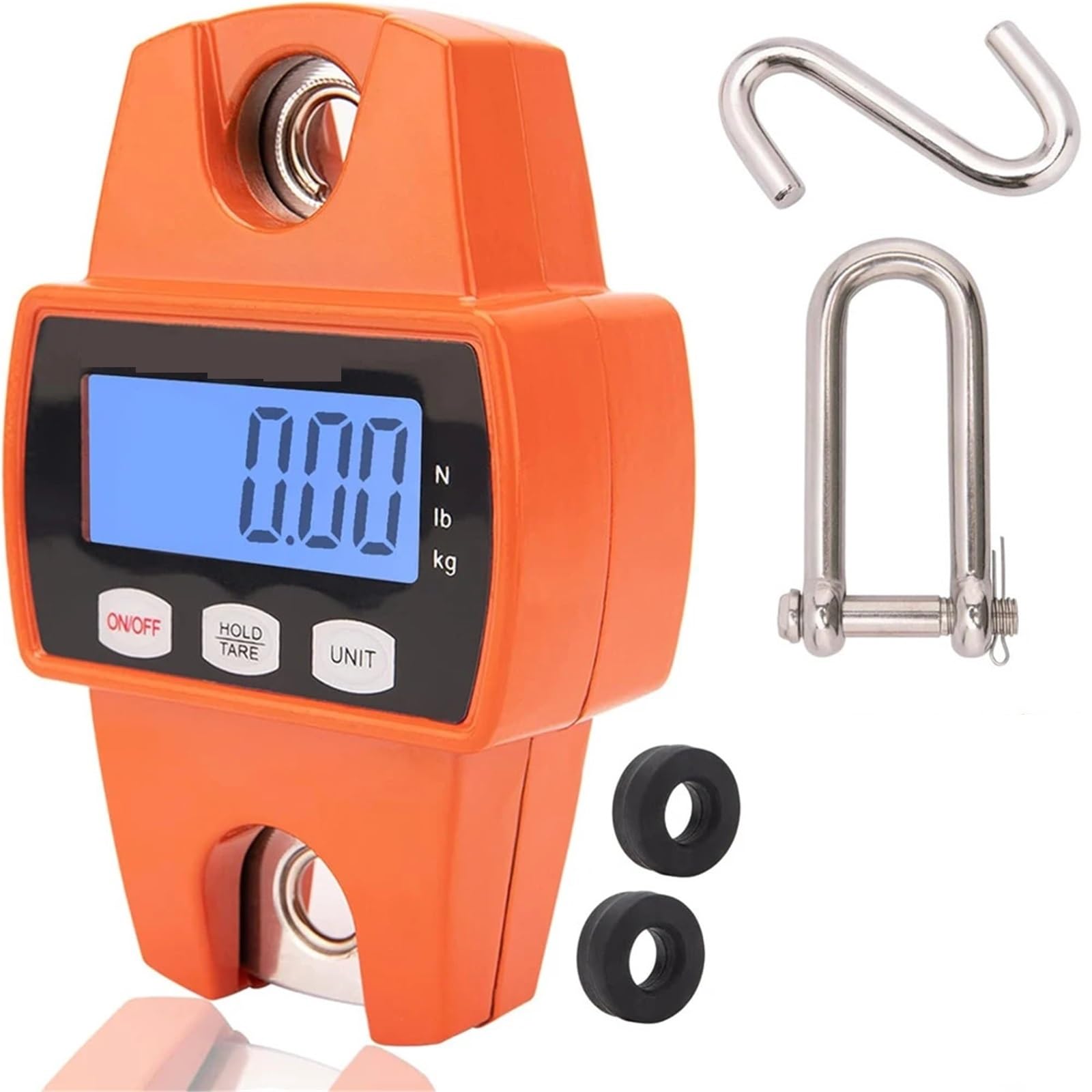Digital Crane Scale, 660lb Digital Hanging Scale,Handheld 300Kg Mini Crane Scale with for Hunting Fishing.(Oranje)