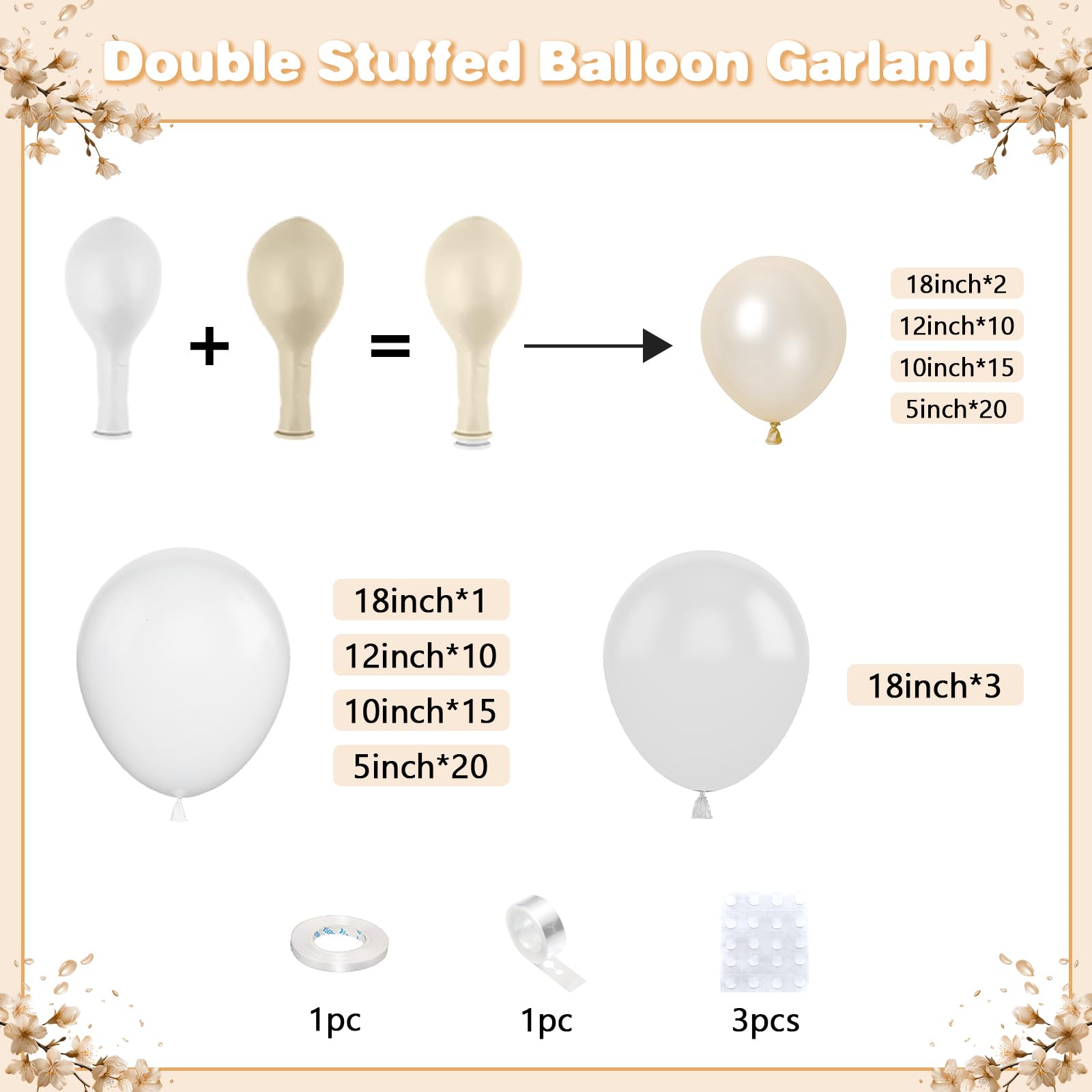 Kit de arco de globos blanco perla