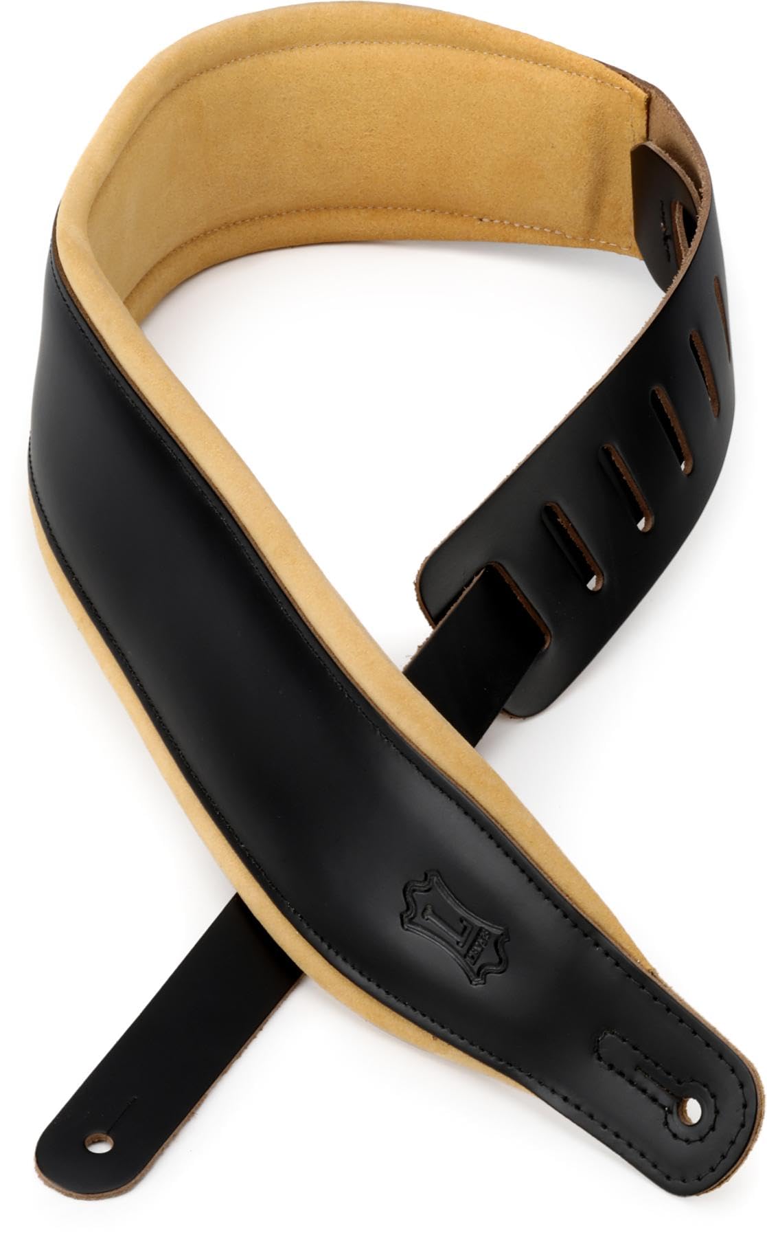 Levy's Leathers Deluxe pasek do gitary z zamszu, czarny (M26SPD-BLK-TAN)