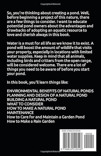 Building Natural Ponds Guide: How to create a chemical free ponds for beginners 61uu4ywQ8OL. SL500 - Building Natural Ponds Guide: How to create a chemical free ponds for beginners