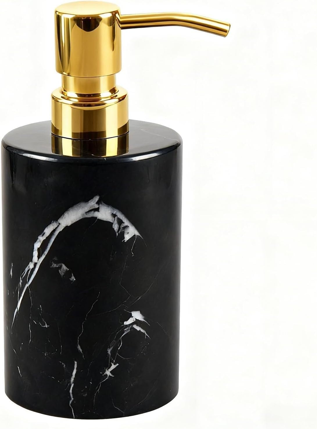Soap bottle， Marble soap dispenser 165 ml is suitable for bathroom countertops(Type a,Yellow)