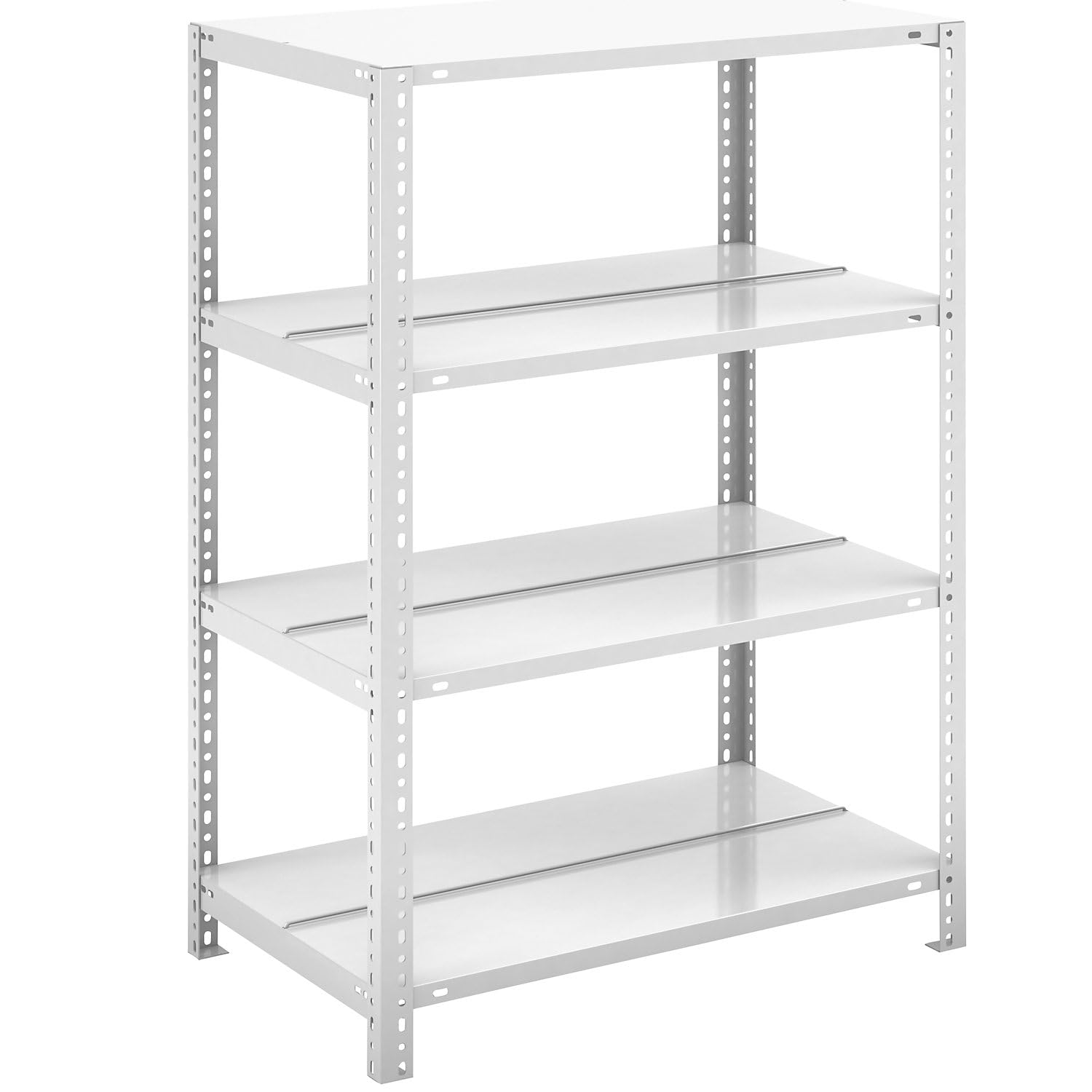 Rayonnage de bureau à boulonner gris clair RAL 7035 - hauteur rayonnage 1150 mm, double face - rayonnage de base, largeur x profondeur 750 x 600 mm
