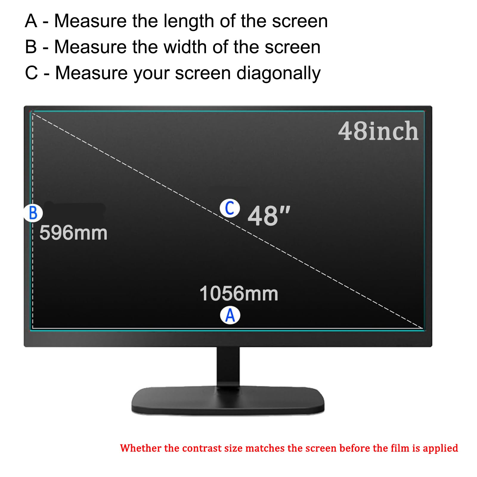 Película Mate antirreflectante para TV de 48 Pulgadas, Filtro de luz Azul saliente, Protector antirayones - Funda de protección de Pantalla HD Clara para LCD, LED, OLED y QLED 4K HDTV,48in