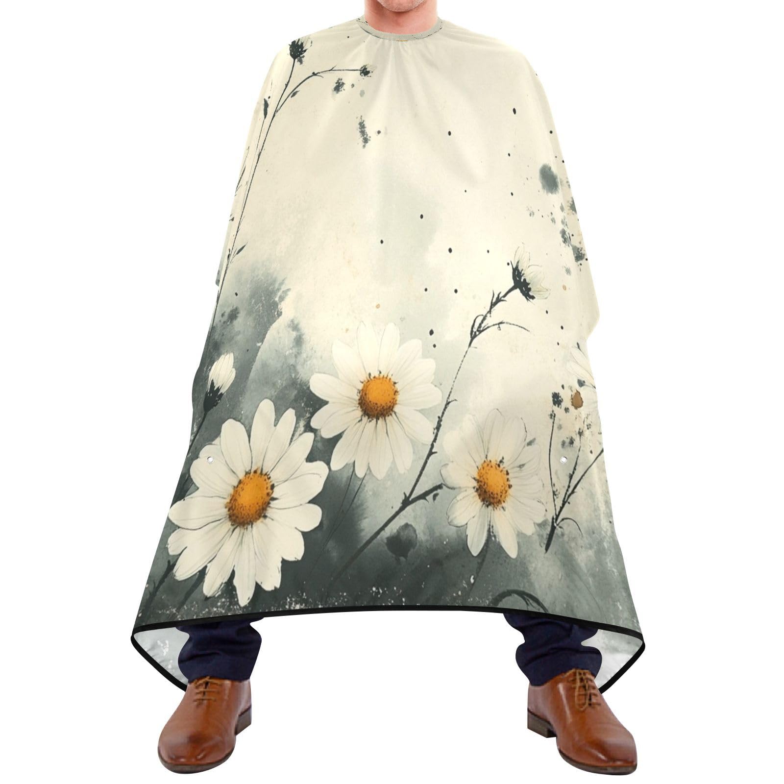 Kigai Daisy Hair Cutting Cape for Men & Women Waterproof Barber Cape Professional Hairdressing Salon Styling Apron with Adjustable Closure Snap