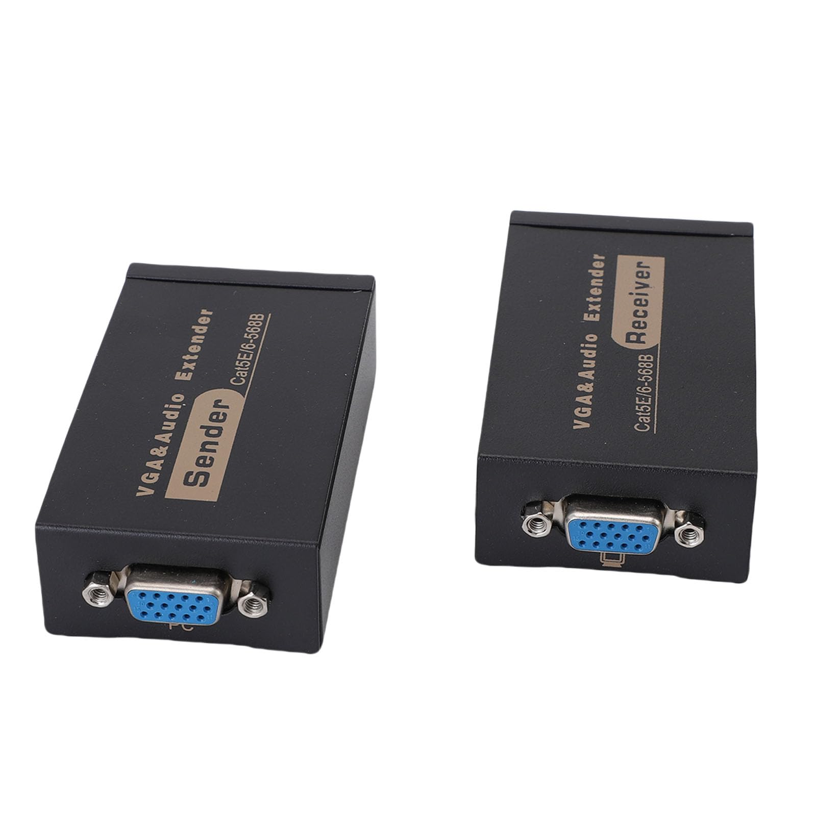 Tosuny VGA Extender su Cavo Singolo Cat5/Cat6 Fino a 100m, 1920x1440@60Hz Supporto di Risoluzione per PC Laptop DVR, Plug And Play Video Booster per la Configurazione di Intrattenimento (Black)
