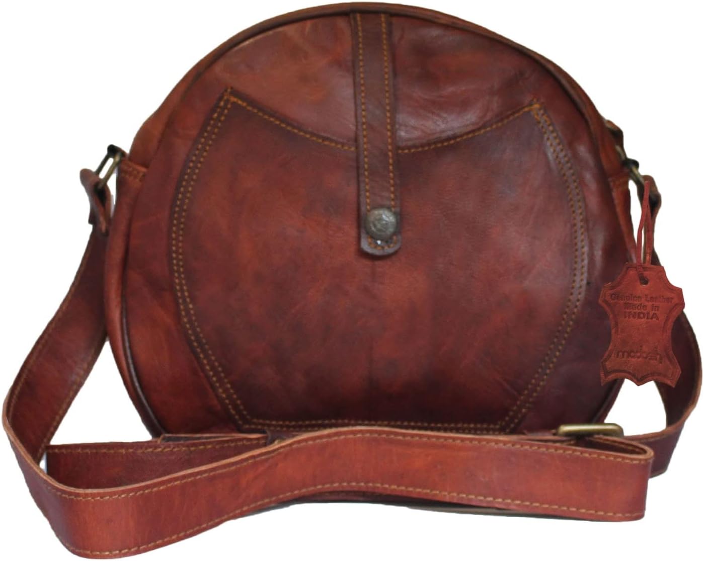 Madosh, Genuine Leather Women's Crossbody Semi-Circular Hobo Style Shoulder Bag