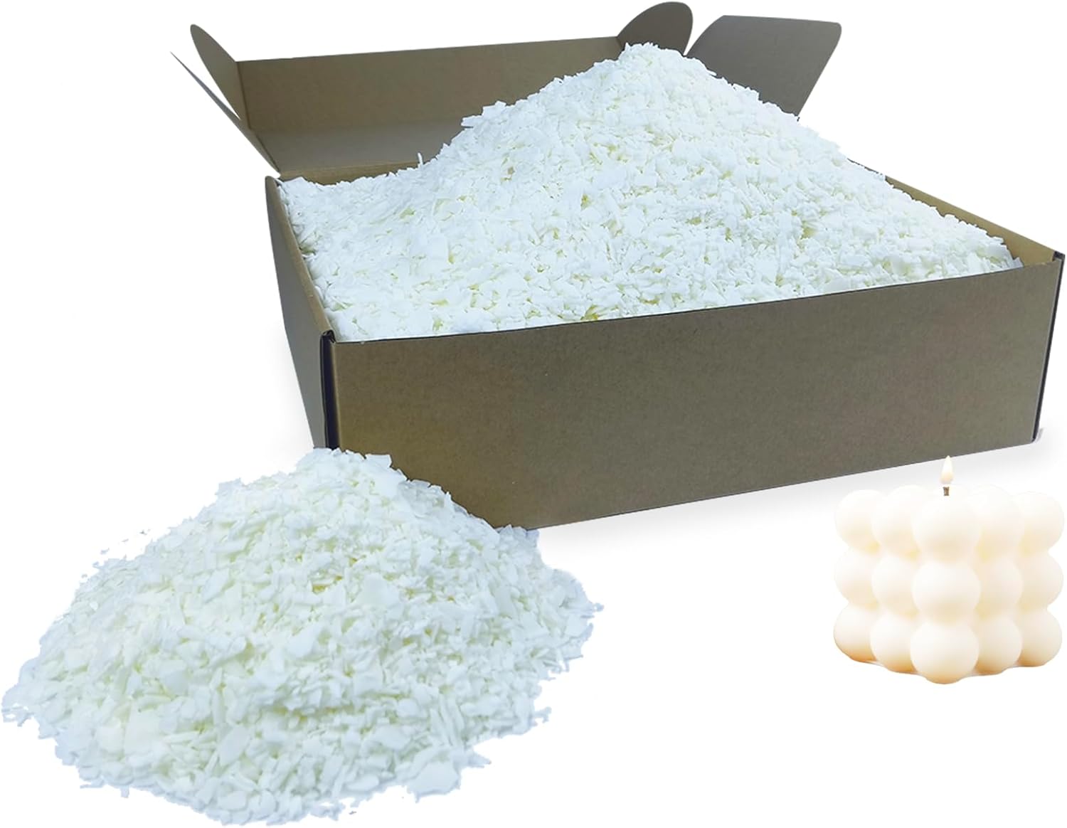 TooGet Pure White Soy Wax Flakes, 100% Natural Soy Wax Bulk for Candle Making DIY, Premium Quality, Top Grade - 5 Pound