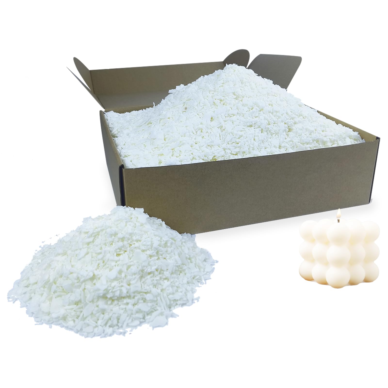 Cire de soja naturelle TooGet en flocons vrac 10 lb pour bougie fait maison et loisir créatif DIY