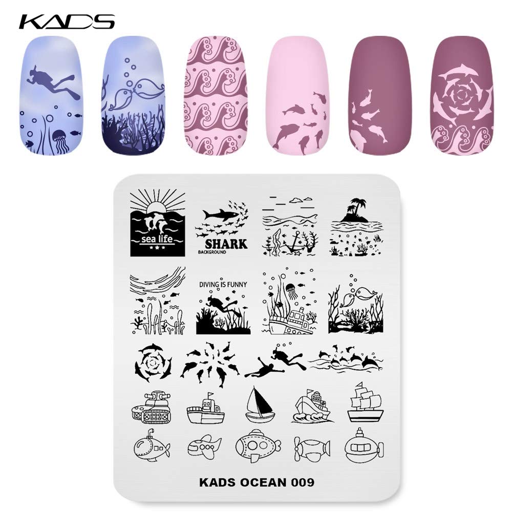 KADS Stempelplatte Für Nagelkunst, Edelstahl, 8x7 Cm – Stamping-Schablonen Mit Mustern