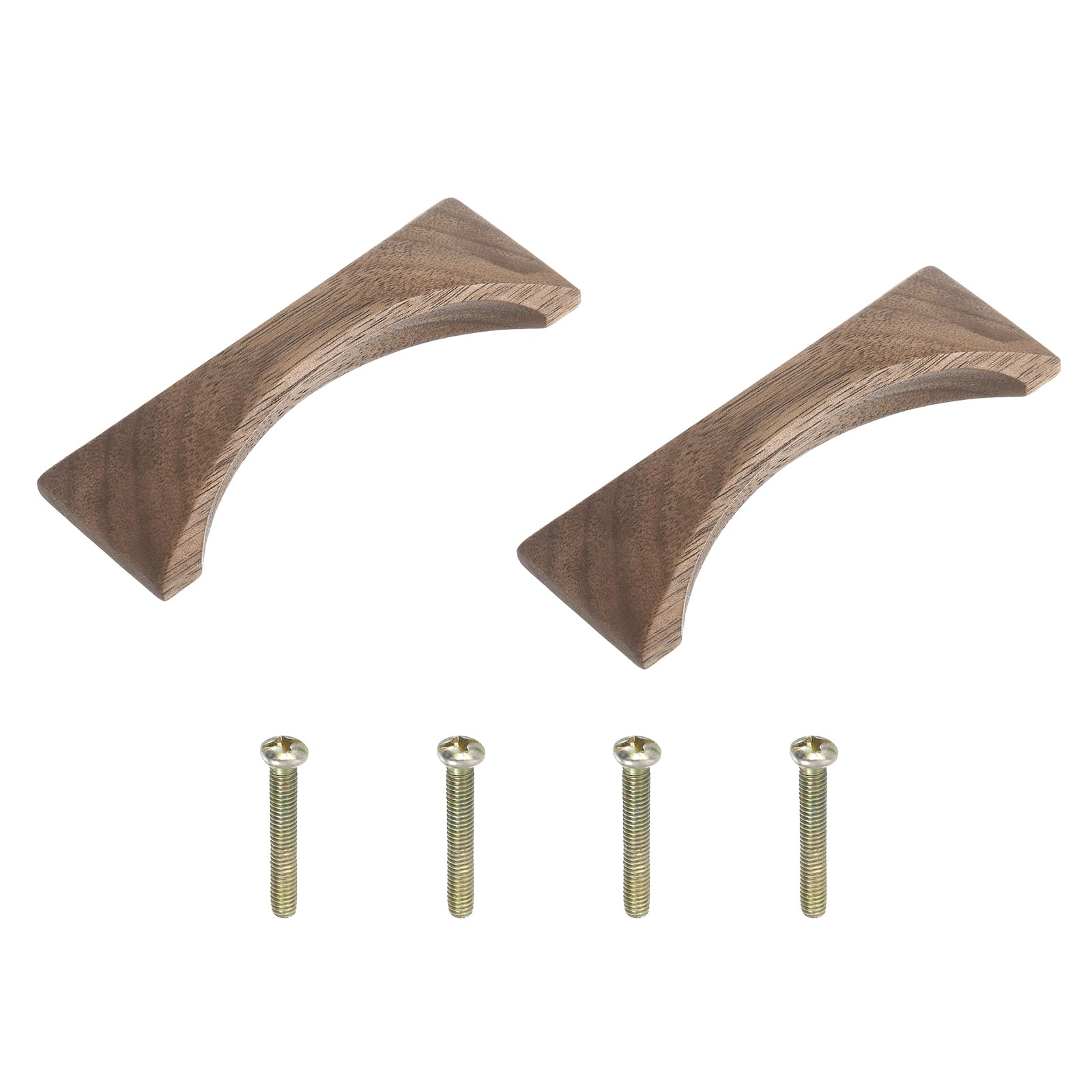 2 Maniglie Per Cassetti In Legno Di Faggio - Distanza Fori 64 Mm, Colore Naturale, Con Viti - Foto 3