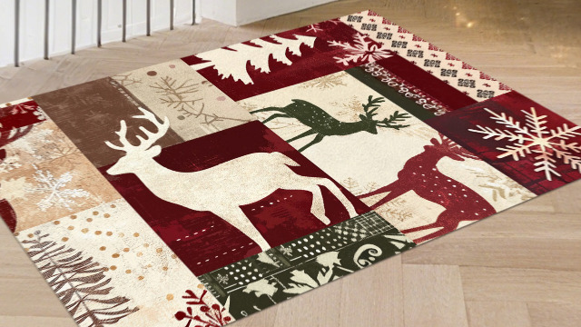Tapete navideño lavable 2x3 pies antideslizante miniatura 7