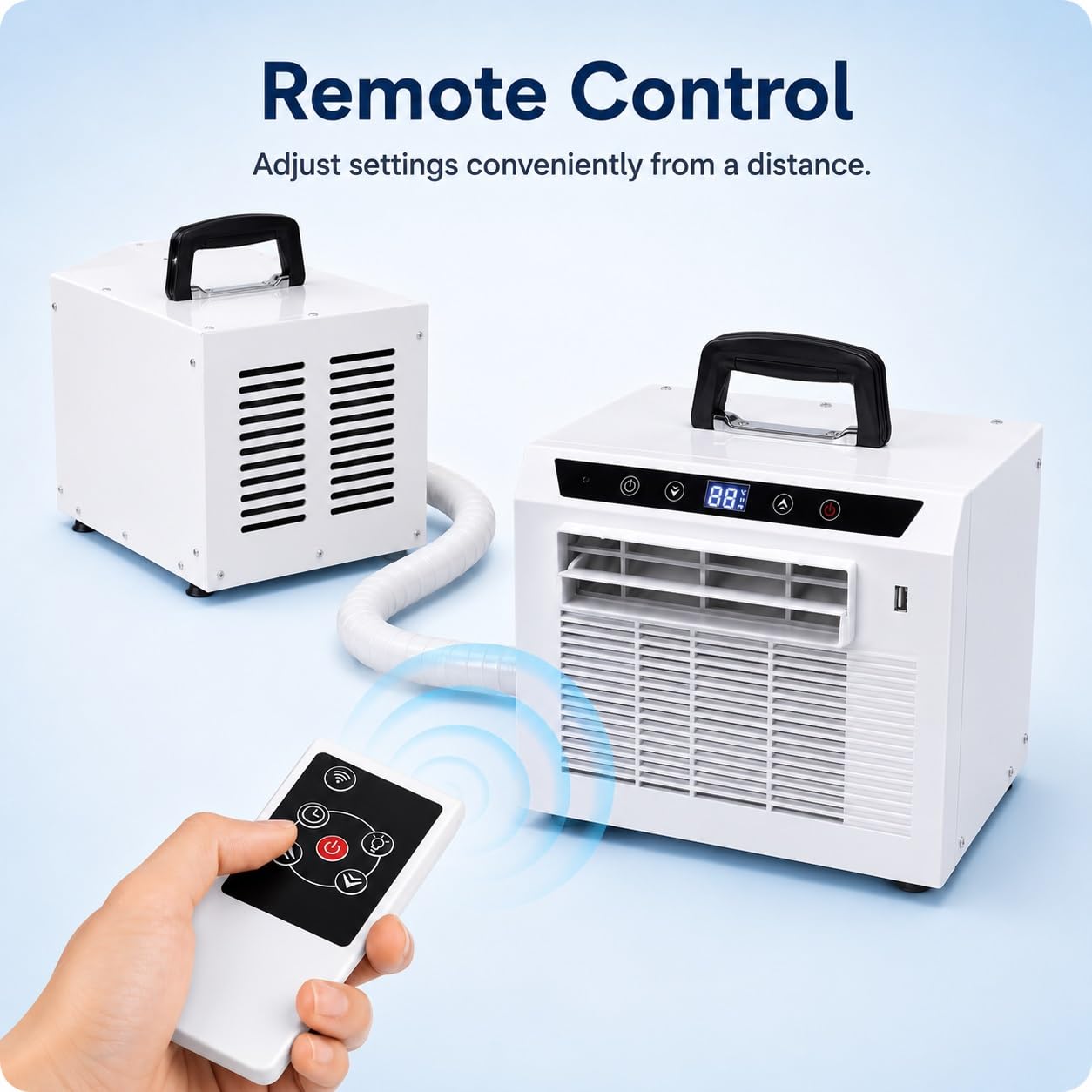 Kompaktowy Klimatyzator Split AC 3000 BTU | Ze zdalnym, cyfrowym wyświetlaczem, trybem uśpienia, cichą pracą, do namiotu, ciężarówki, użytku domowego(1-meterpipe)