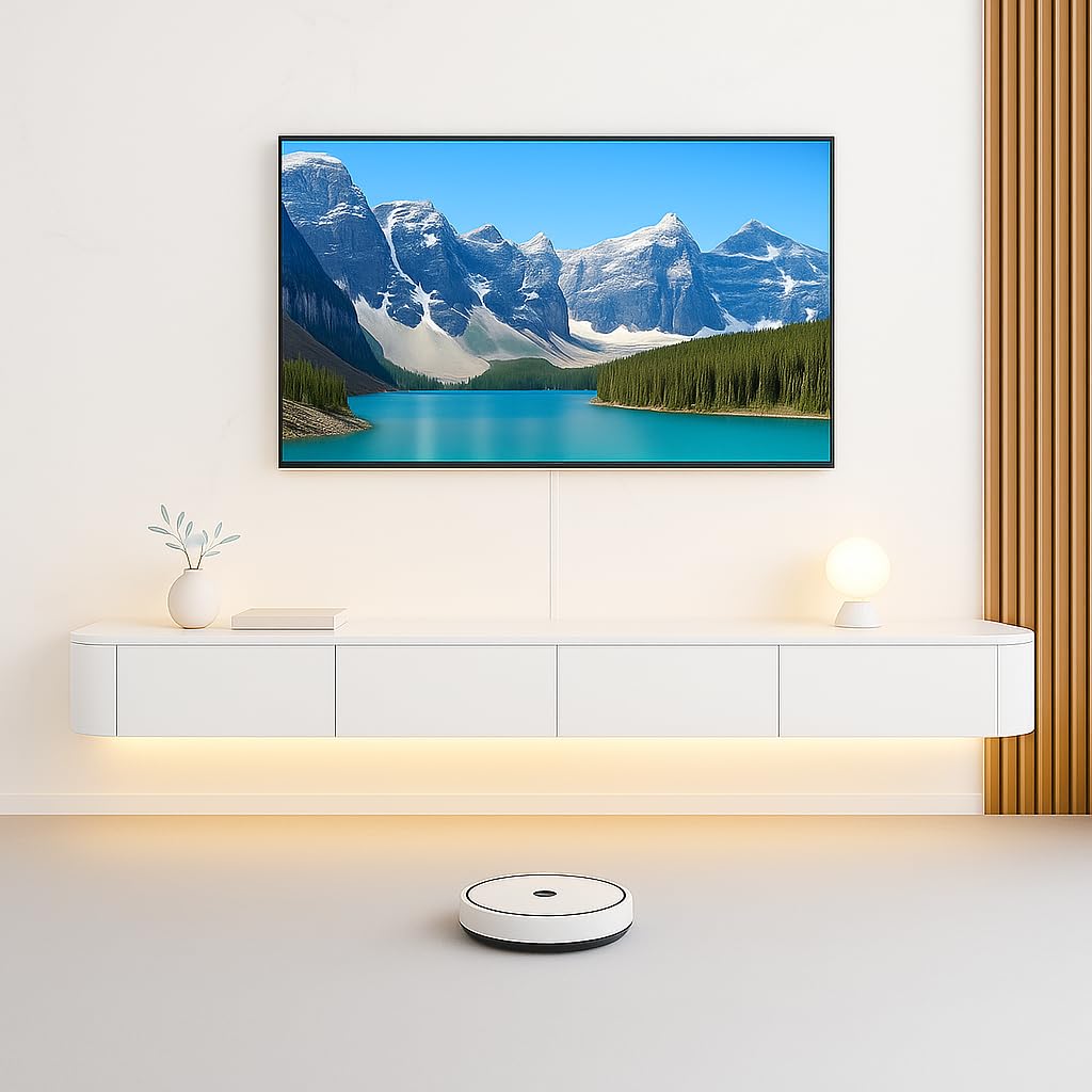 scaffale murale per tv da 120 a 240 cm in legno scuro