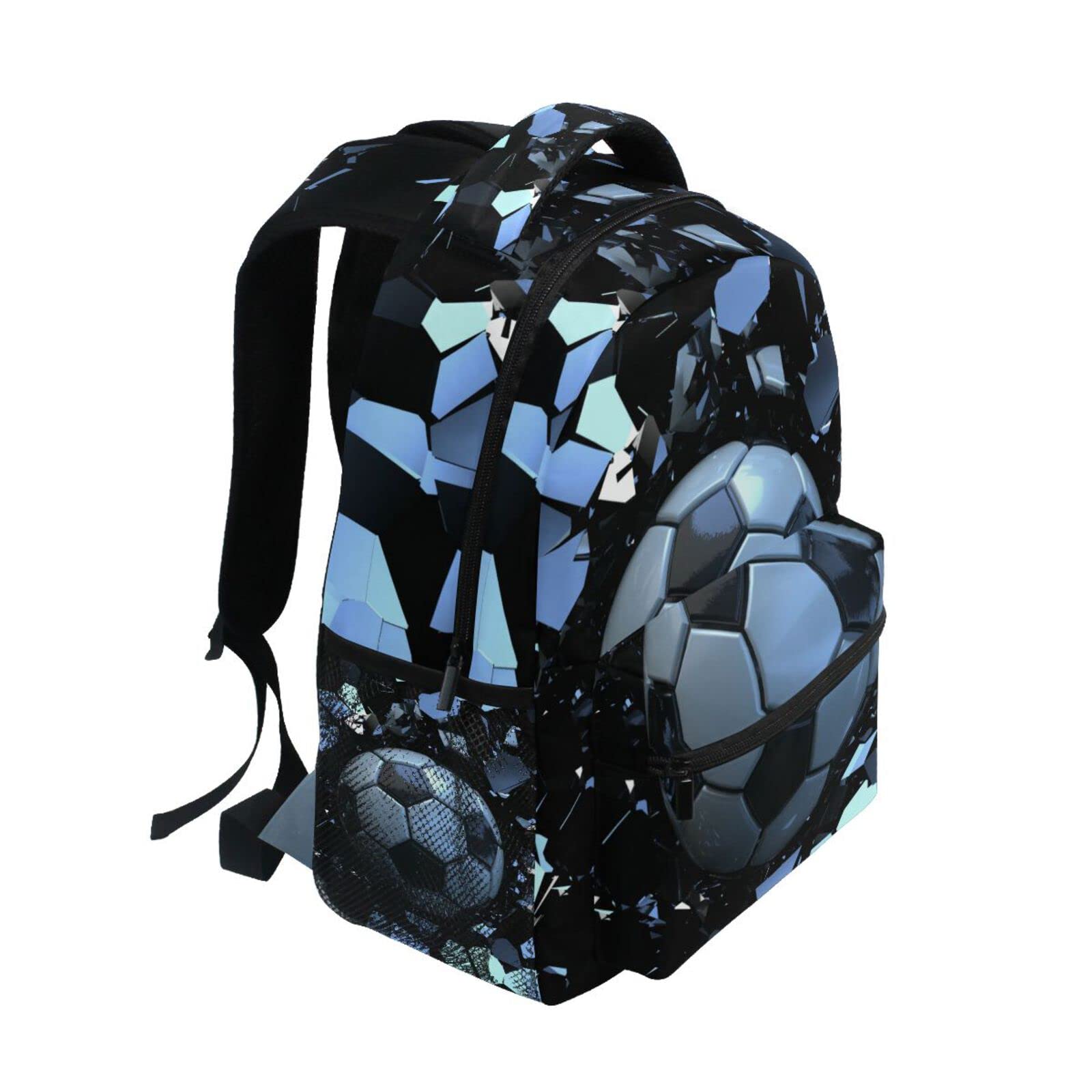 Krafig Boys Girls Kids Sport 3D Soccer School Backpacks Bookbag, Elementary School Bag Travel Backpack Daypack