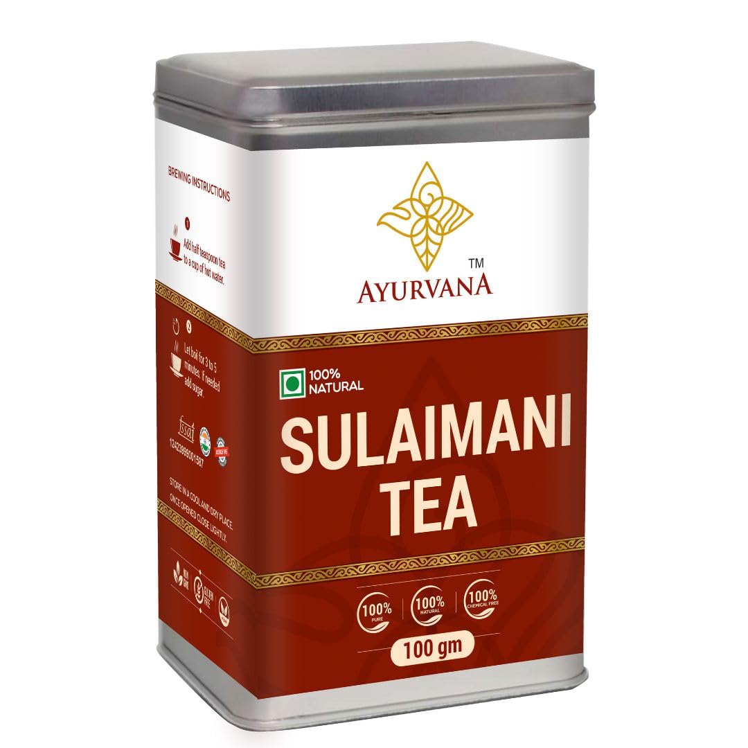 AYURVANA Sulaimani Tea 100g | | Traditional Kerala blend of Black Tea, Lemon, Ginger, Cinnamon, Cardamom, Cloves | Pack of 1 (B0CWRYHV8N) Amazon Price History, Amazon Price Tracker