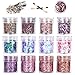 Produktbild ZAWTR 12 Boxen Glitzer Gesicht, Make Up Glitzer Sequin Chunky Glitter mit 2 Stück Lidschatten Pinsel, Festival Körper und Nagel Glitzer für Gesicht, Nägel, Haare, Augen, DIY Dekoration