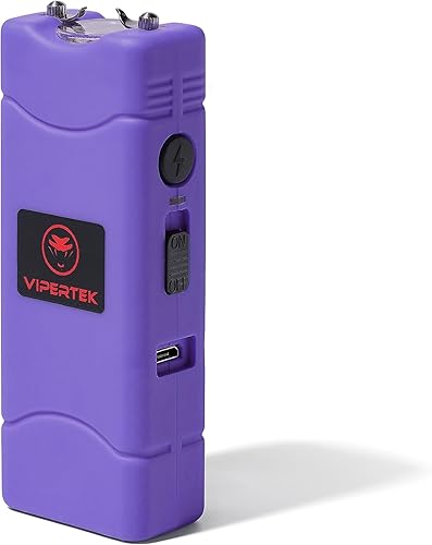 VIPERTEK - VTS-881 Arma paralizante recargable con linterna de luz LED 430000000 micrones Color púrpura