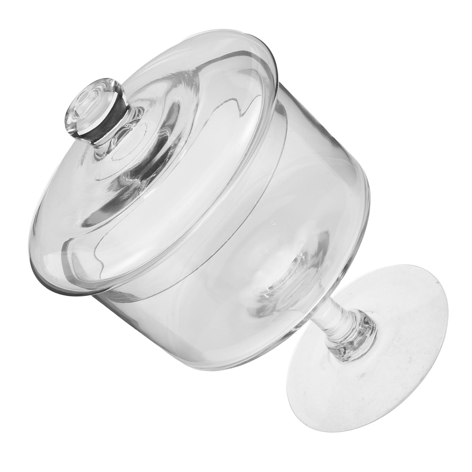 ibasenice Présentoir à Gâteaux Présentoir à Desserts en Verre Transparent , Plat à Gâteau en Verre Transparent , sur Pied avec Cloche Anti-poussière pour Chocolat et Fromage , Événements