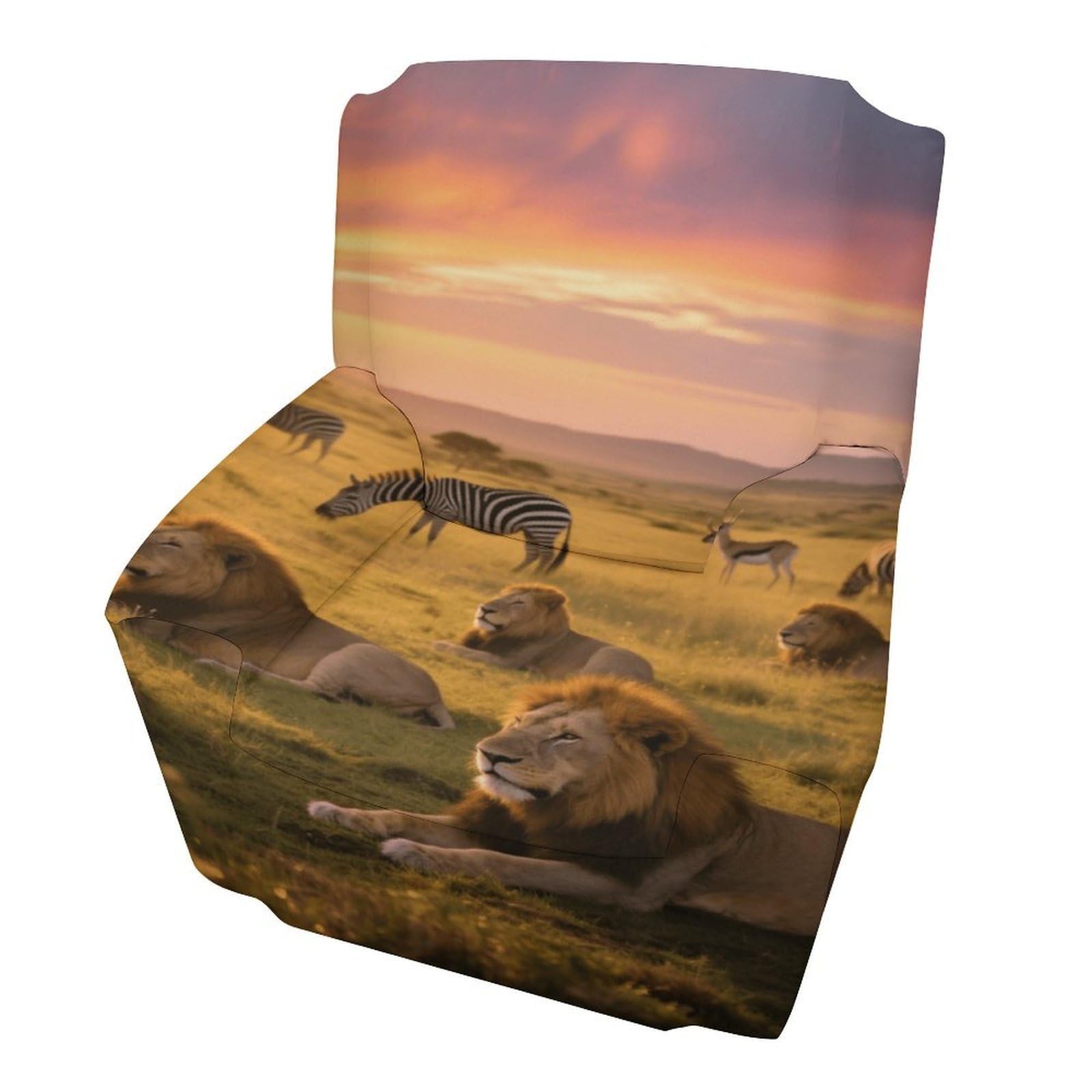 Fekiloot Style Grassland Animals At Dusk Couch Cover Sofa Cover Sofa Slipcover