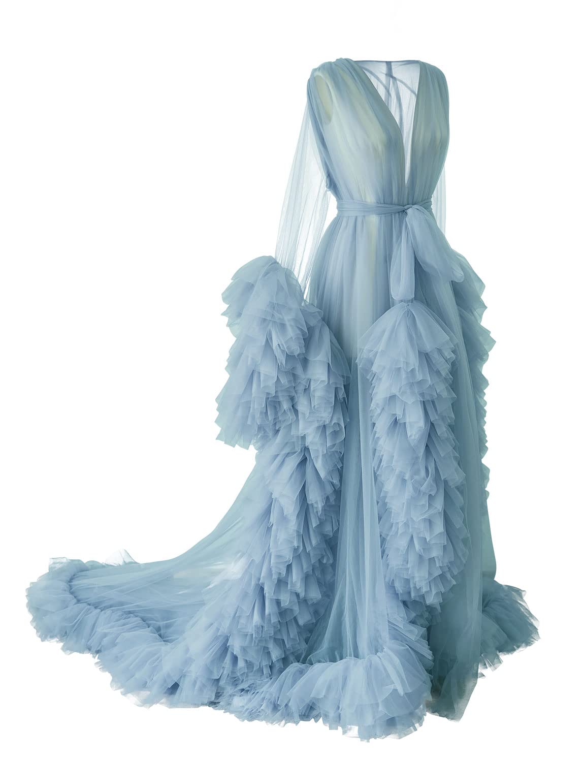 PLUVIOPHILY Maternity Tulle Dress Robe 