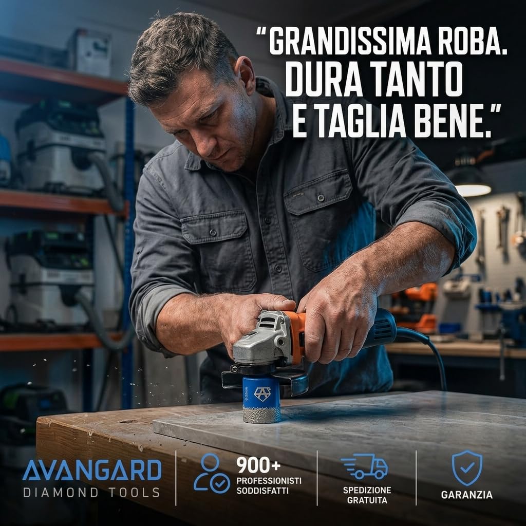 AVANGARD Svasatore diamantato professionale 45 mm - AC456501 - Fresa conica di alta qualità per fori Lavello e piletta - ideale per gres porcellanato, marmo e granito - finitura precisione Top