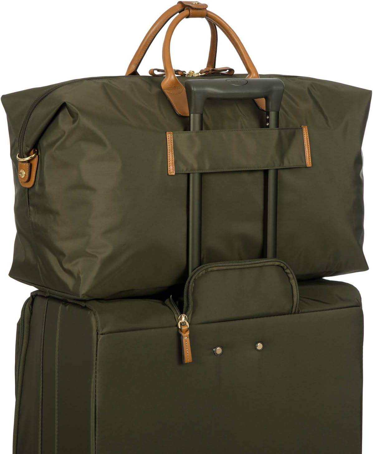 Bric's X-Travel Deluxe Duffle for Men and Women - Lightweight Overnight Carry On Travel Luggage with Tuscan Leather Trim and Sleeve Attachment - Water-Resistant Weekender or Gym-Ready Duffel - Image 5