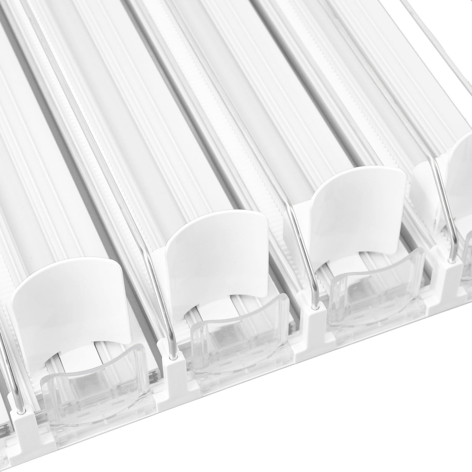 Organizador de Bebidas para Nevera, Dispensador Automático de Latas de Refresco, Soporte Ajustable para Latas de Refresco, Organización de Bebidas (WHITE)