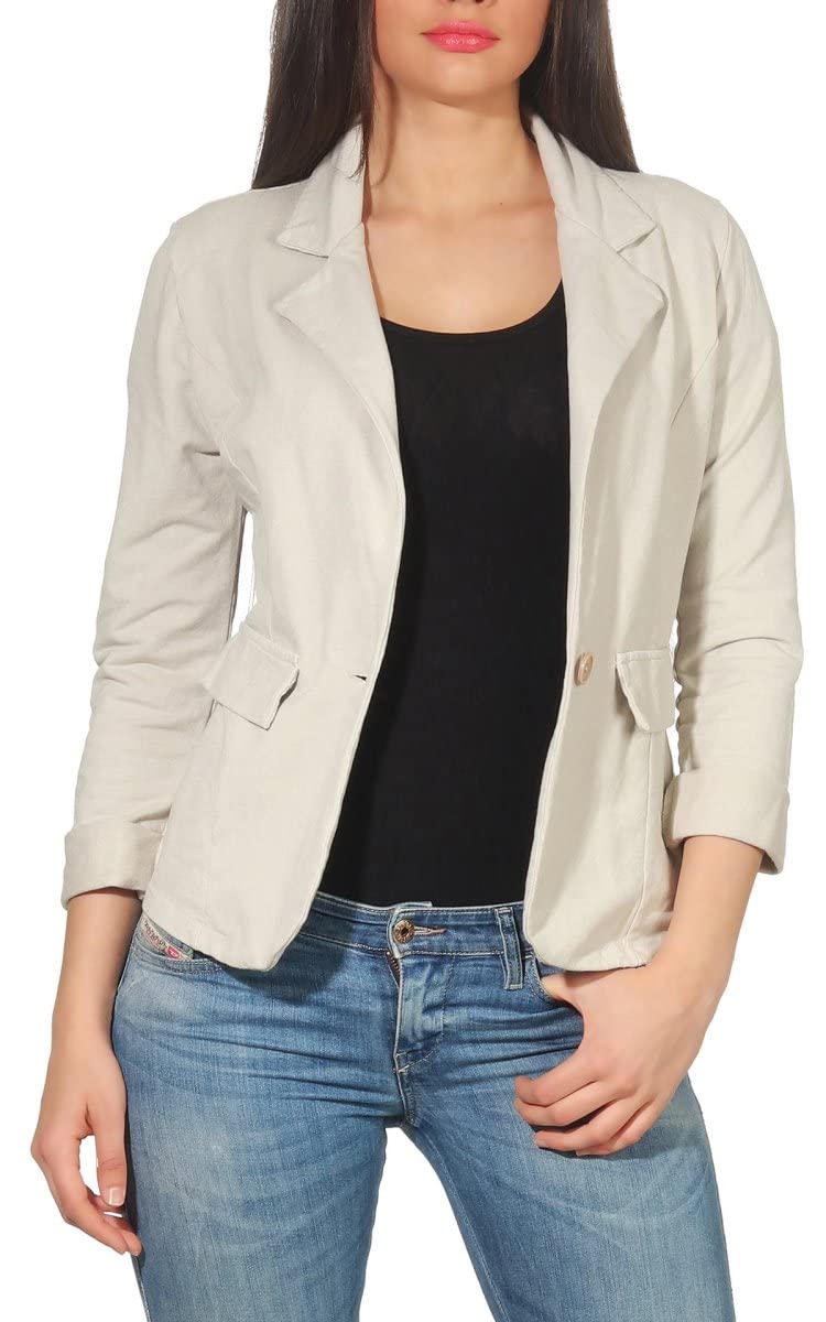 Malito Femme Classique Veste Basic-Look Court Jersey Blazer 1654