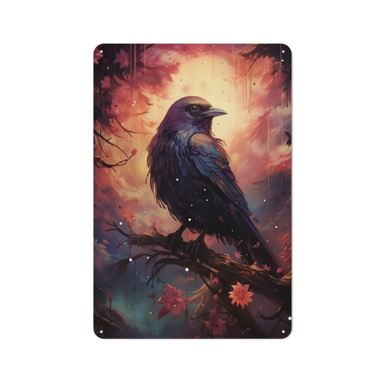 Cosmic Raven Rustic Tin Sign 30x20cm, Shed Style Utility Space Decor for Patio Bar, Workshop, Shed Or Kitchen