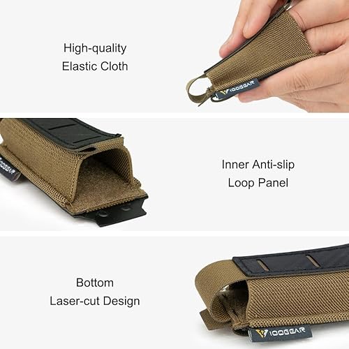 Miniatura 5 de IDOGEAR Bolsa de pistola Mag de 0.354 in para revistas, soporte MOLLE con fibra de carbono con patrón de placa de PP para construcción de cargadores