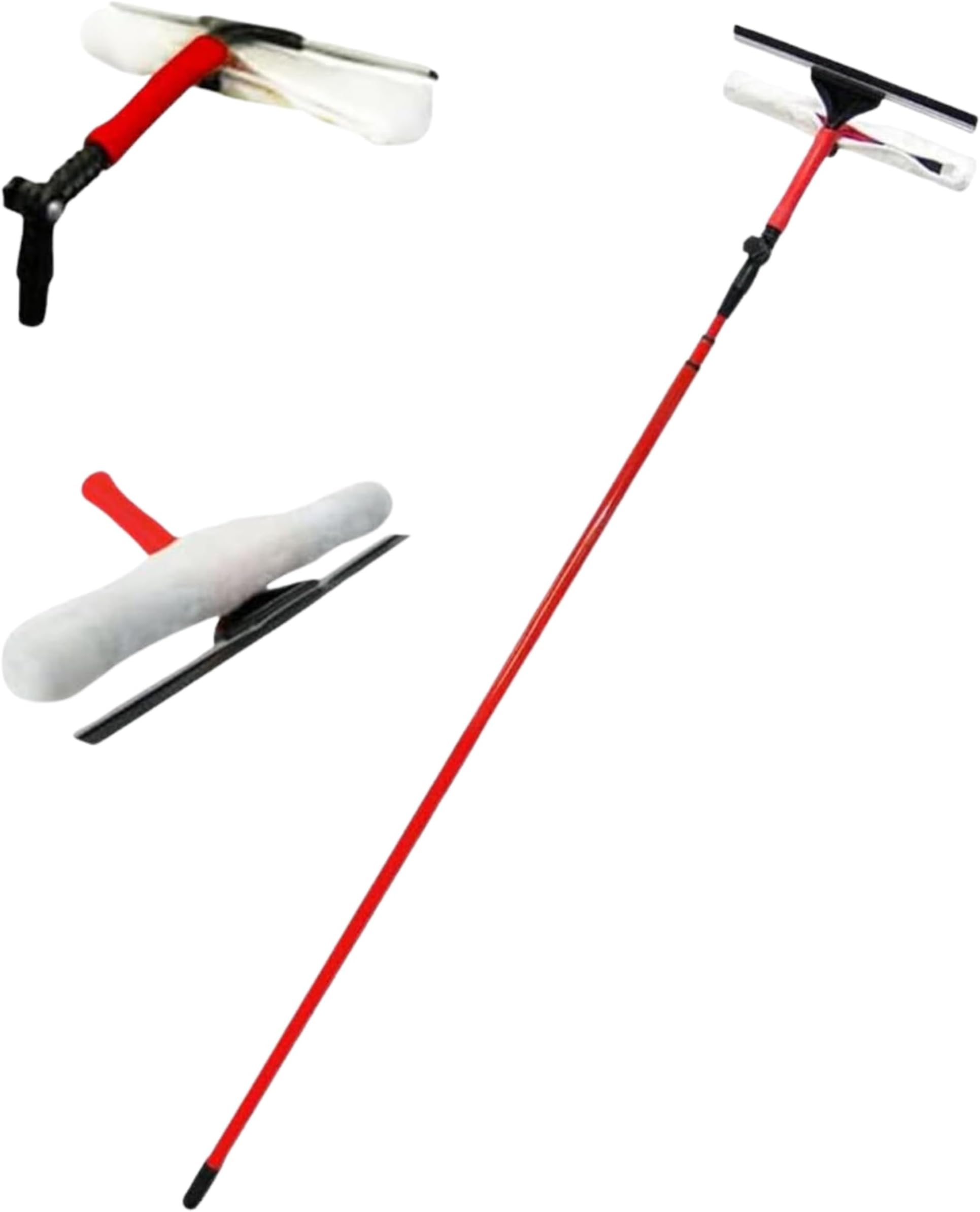AAMEN 3.5M Telescopic Conservatory Window Cleaning Kit, Window Cleaning Equipment, Glass Cleaner, Window Squeegee, Cleaning Brush Tool Kit, Telescopic Window Cleaner Extension Pole