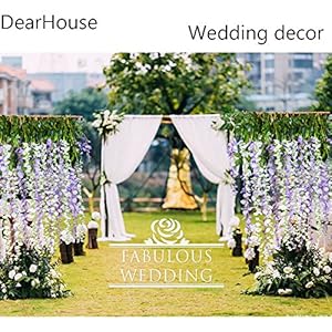 DearHouse 12 Pack 36 Feet Artificial Fake Wisteria Vine Ratta Hanging Garland Silk Flowers String Home Party Wedding Decor Purple 2