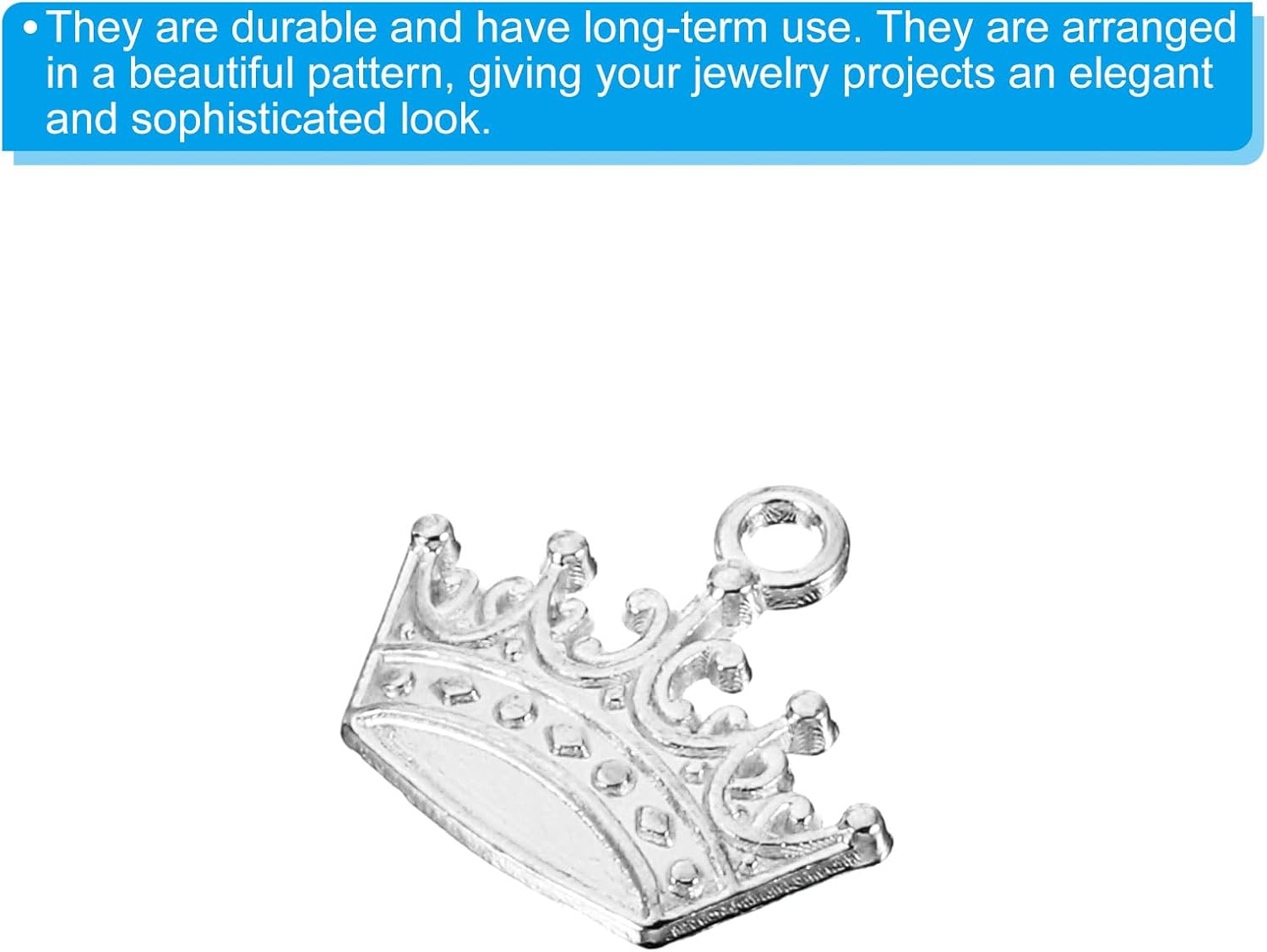 PATIKIL 100pcs Crown Charm Mini Crown Pendant Charm Bulk Metal Vintage DIY for Jewelry Making Bracelets - Image 5