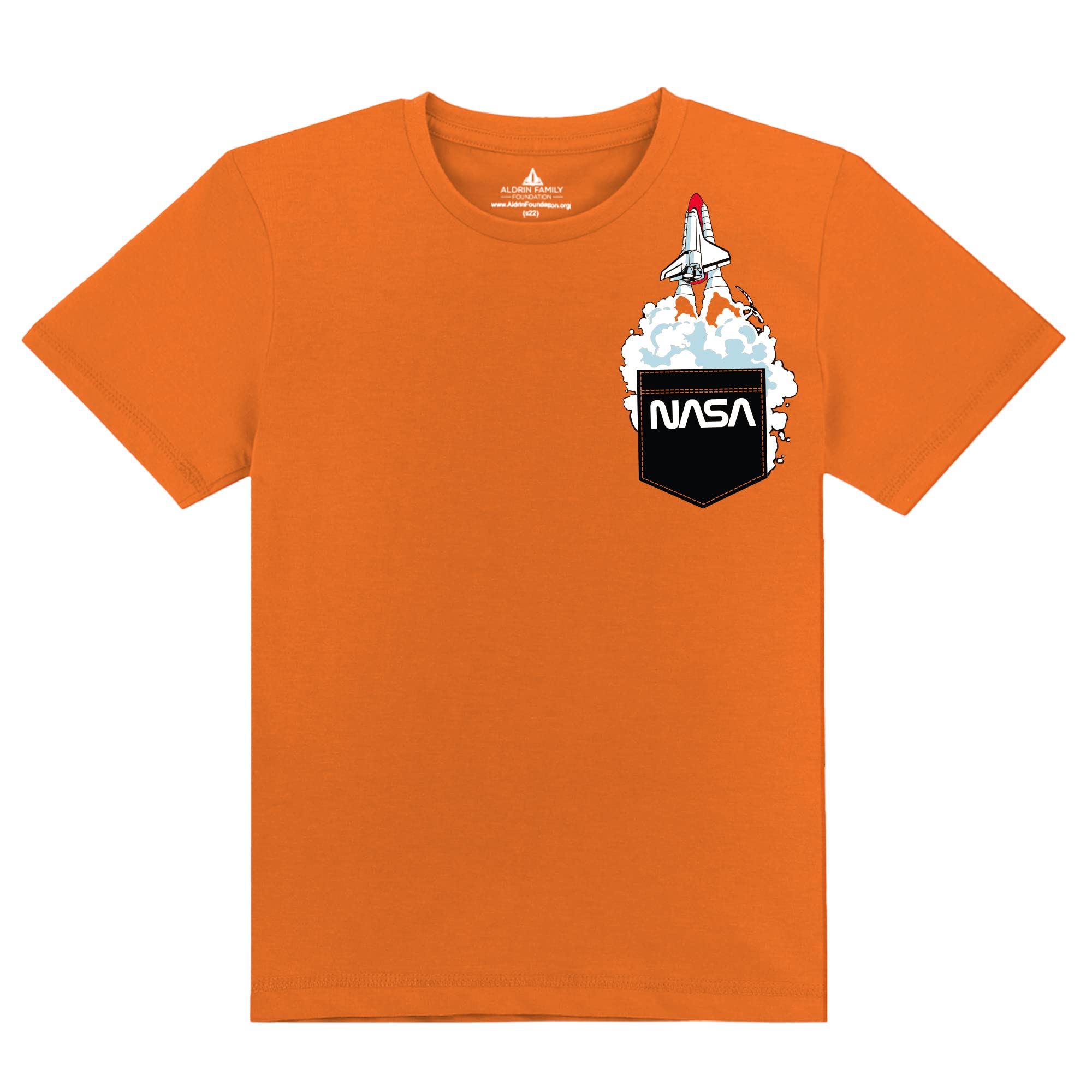 Kidsville Nasa Printed Regular Fit Orange Cotton Boys T Shirt