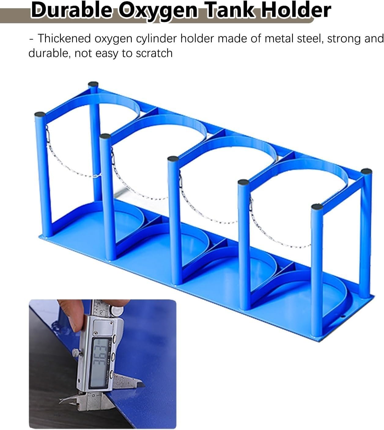 Generisch Sauerstoffflaschenhalterung für Labore, geeignet für 4/5-Liter-Gasflaschen, robuste Halterung mit vorgebohrten Löchern, kompaktes 39-cm-Design zur Lagerung von Propan und Stickstoff.