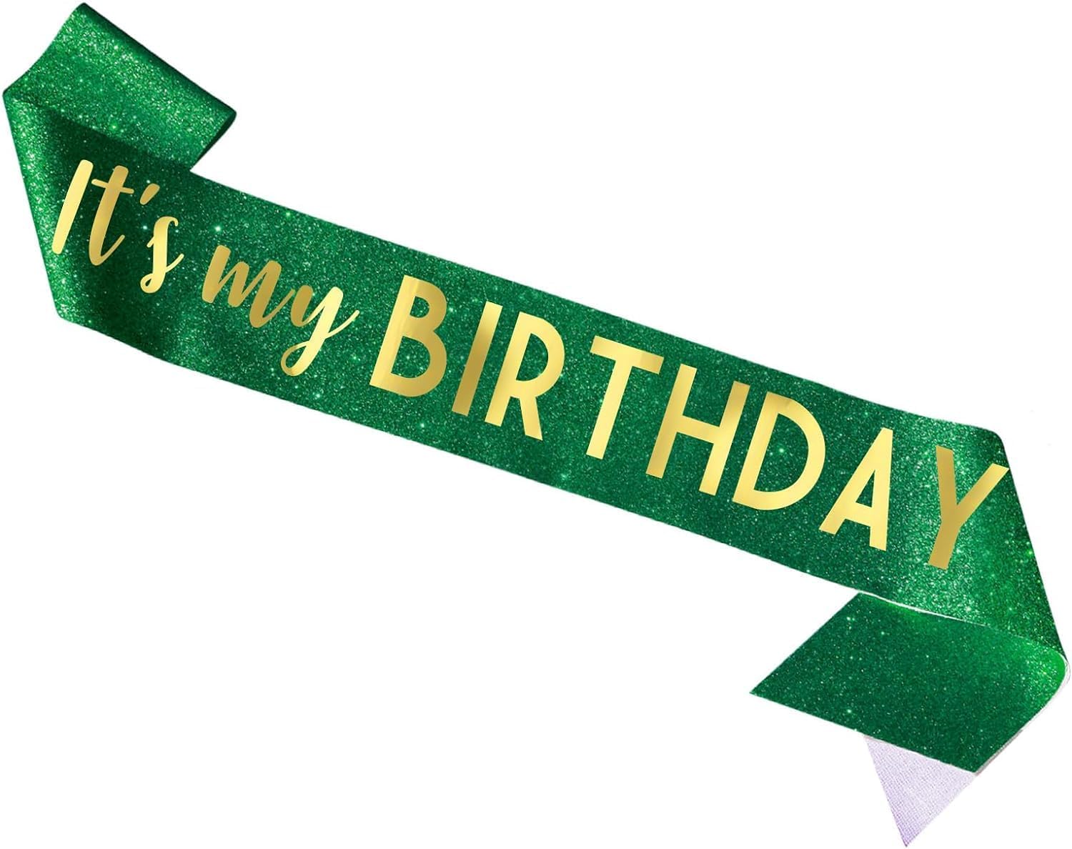 Birthday Sash - "It's My Birthday" Sash - Birthday Decorations for Women, Birthday Girl, Birthday Accessories - Birthday Decorations, Its My Birthday Sash for Women Girls Men Boys MS4U (Gold)