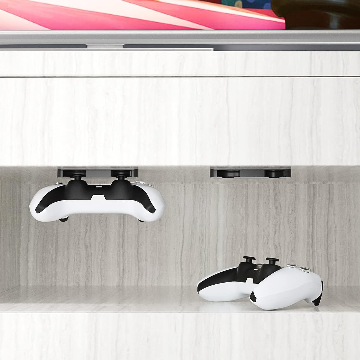 PlayStation Controller Mount Bracket for Under Desk Holder Stand - Table Organizer and Desk Management for PS5/PS4