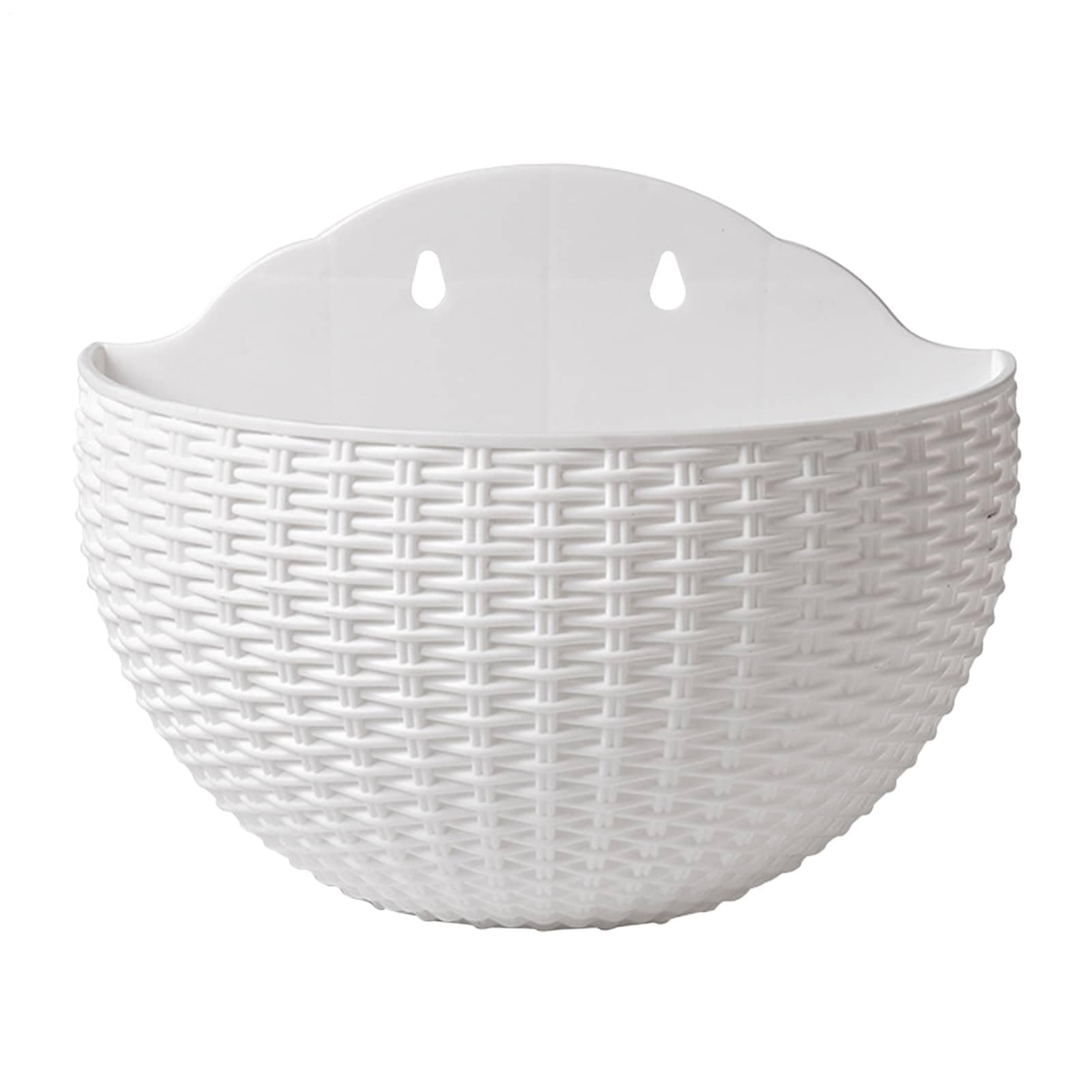Semicircle Hanging Planter - Imitation Rattan Plants Holder | Wall Hanging Planter | Half Moon Planter | Watering Garden Pots | Garden Basket For Balcony