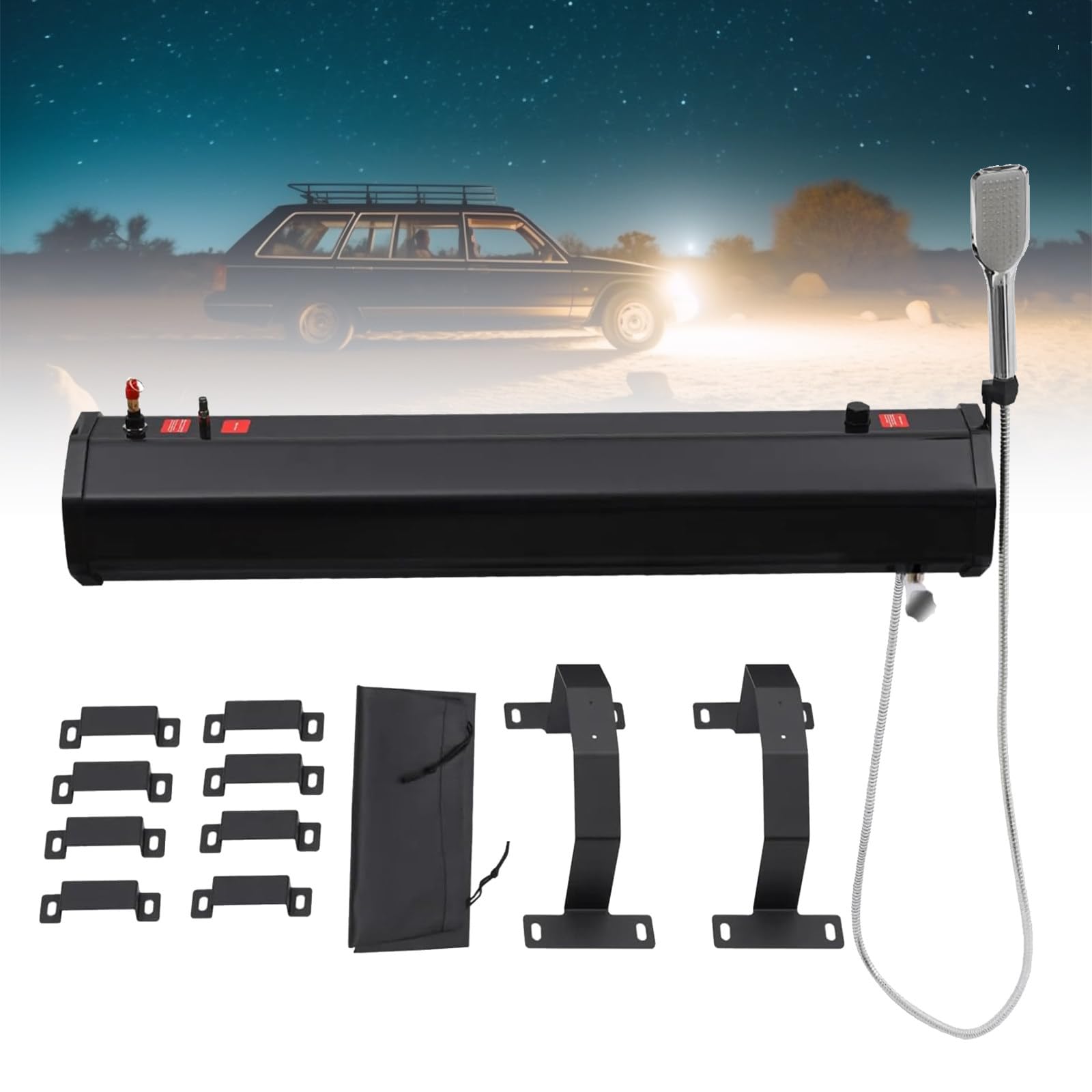 Tanque de Agua presurizado para Ducha de Camping, Ducha Todoterreno, Ducha de Techo para Viajes por Tierra, Almacenamiento de Agua portátil para vehículos, Camiones, SUV 20L