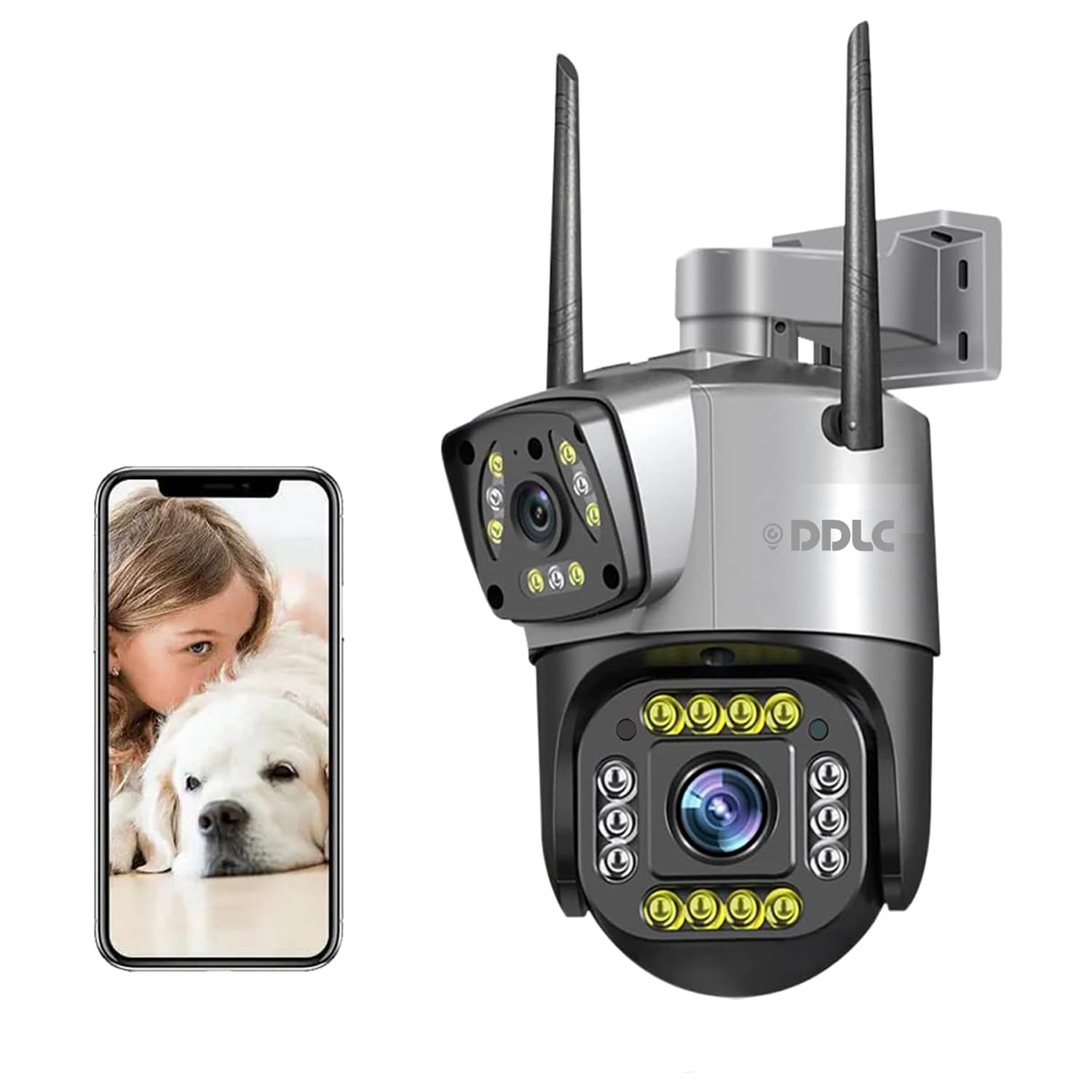 DDLC 4MP+4MP Live View Outdoor Wireless Dome Cameras with Dual-Lens Dual-Screen,360� Color Vision, Motion Detection,2-Way Talk (1103 PTZ) (B0CR8G4YPD) Amazon Price History, Amazon Price Tracker