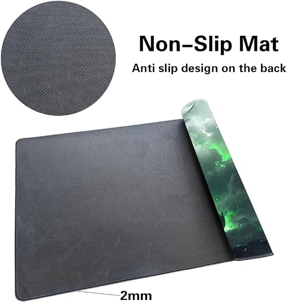 Premium Board Game 24x14in TCG Playmat Compatible for OCG CCG RPG MTG Play Mats,Mousepad Desk Mat (040322-Green Dragon)