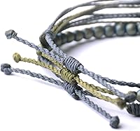 Vista 83 de Handmade Natural Stone Beaded Healing Bracelet Gift for Men Adjustable Rope String Bracelet