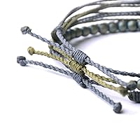 Vista 286 de Handmade Natural Stone Beaded Healing Bracelet Gift for Men Adjustable Rope String Bracelet (picasso jasper, Adjustable)