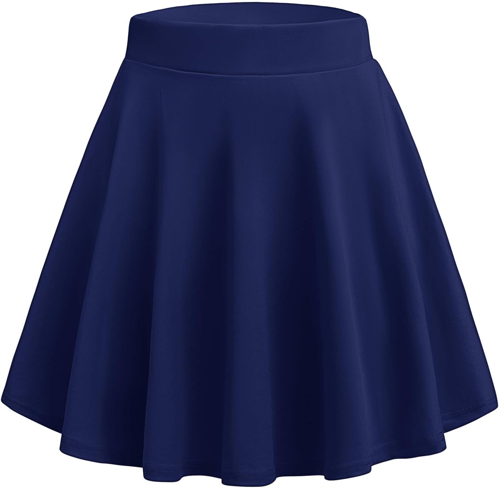 Women's Skirts Elasticated Waist Pleated Skirt Basic Flared Mini Skater Skirt for Casual School Party Festival