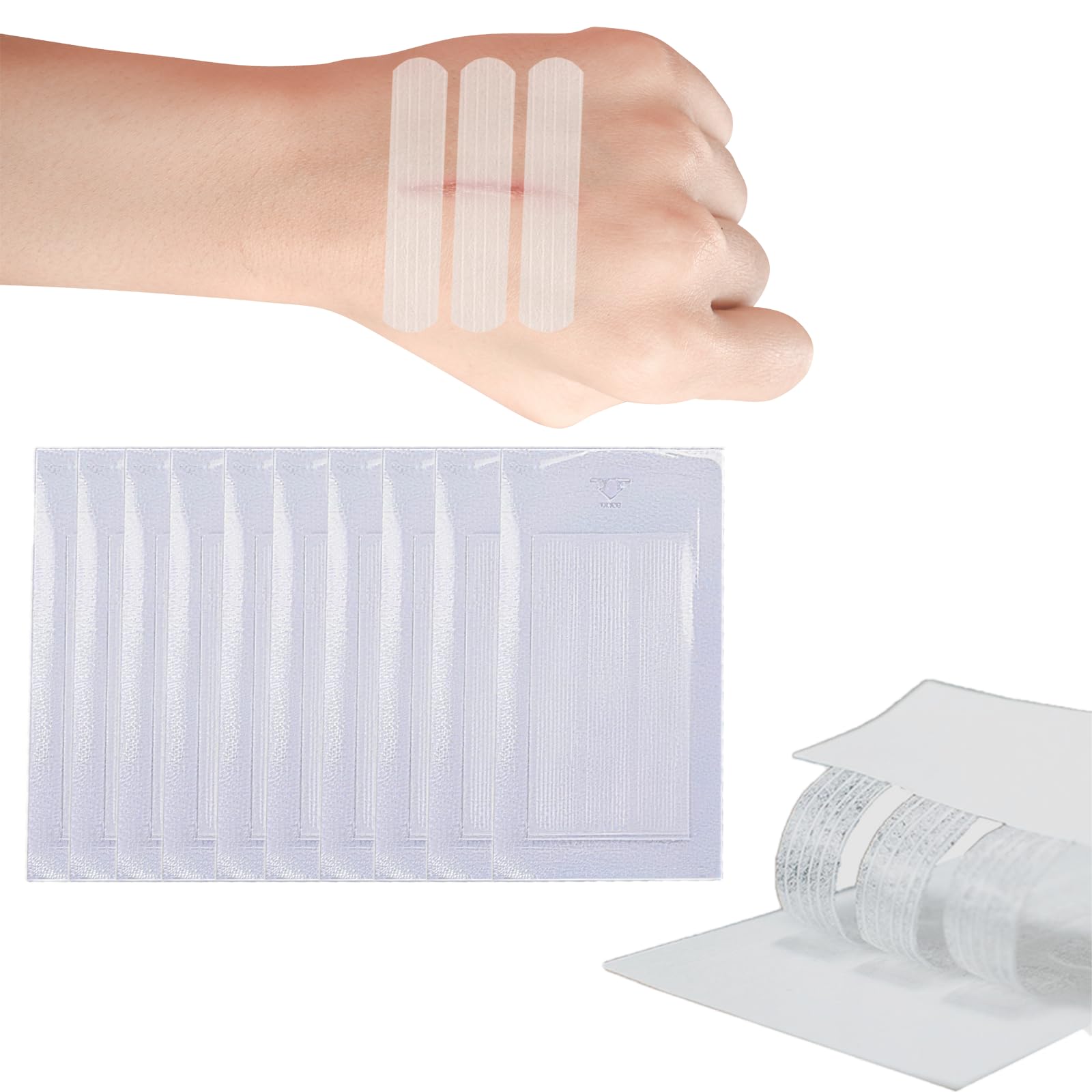 Mediss Emergency Wound Closures Band-Aid Adhesive Bandages, Skin Stitch Strips for Survival, Household Gear, 10 Pcs